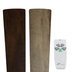 Ventilateur de plafond 3 lumières Astrid River of Goods, finition bronze huilé multicolore et vitrail, 52 pouces (132 x 132 x 37,5/50,2 cm)