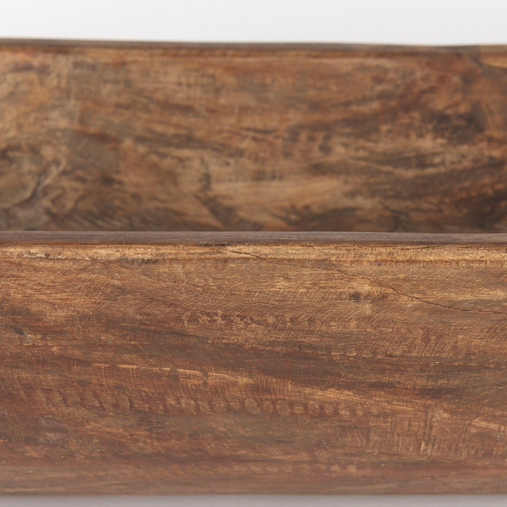 Bol oblong extra large Athena en bois recyclé noir-brun - 26,0 cm (L) x 10,0 cm (l) x 7,0 cm (H)