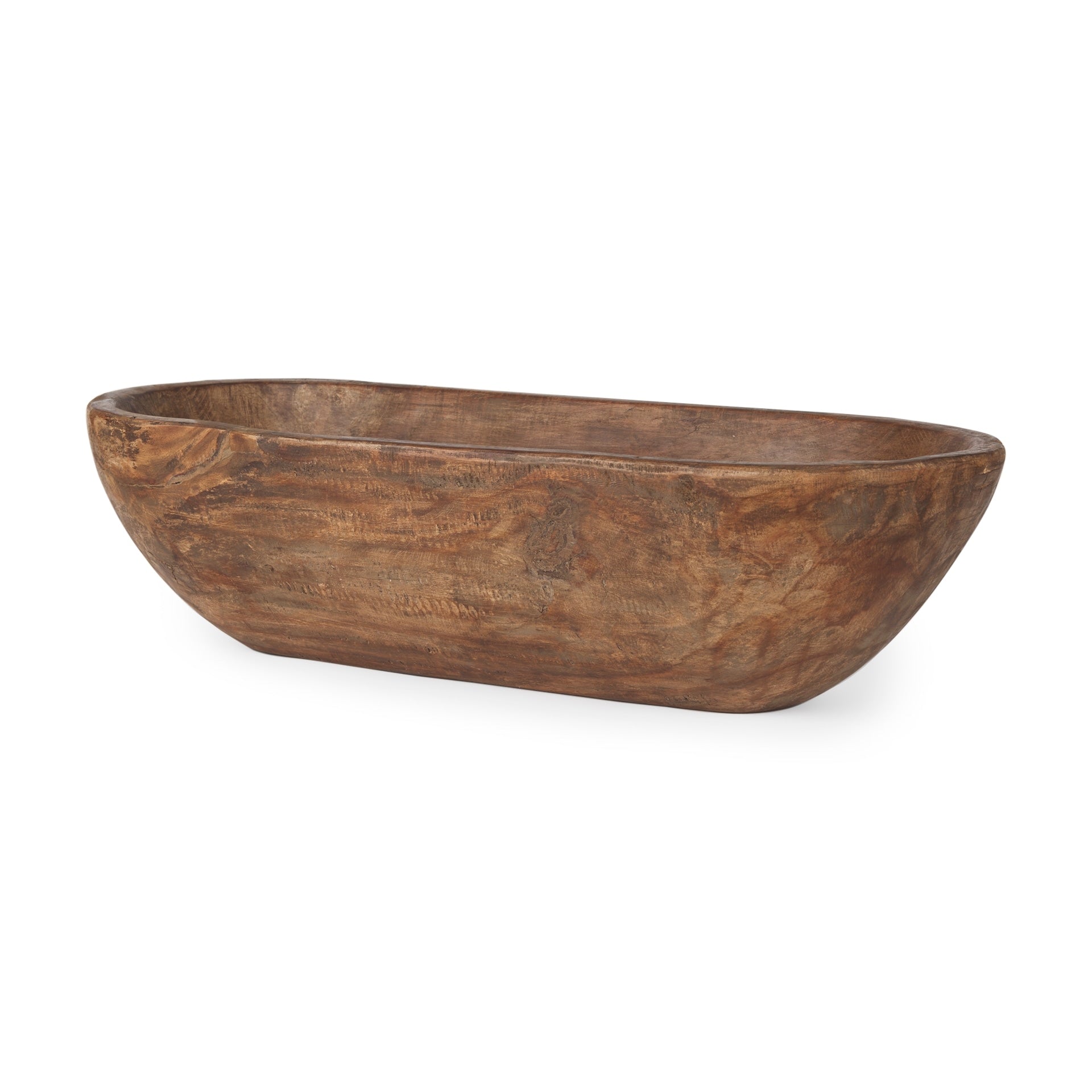 Bol oblong extra large Athena en bois recyclé noir-brun - 26,0 cm (L) x 10,0 cm (l) x 7,0 cm (H)