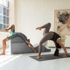 Chaise longue convertible Avana Kami / Yoga et massage - Pouf 2 en 1 avec fauteuil de yoga dépliable dissimulé, Microvelours - Non disponible