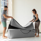 Chaise longue convertible Avana Kami / Yoga et massage - Pouf 2 en 1 avec fauteuil de yoga dépliable dissimulé, Microvelours - Non disponible