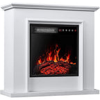 Cheminée électrique BOSSIN 43 avec manteau, insert de cheminée électrique de 58 cm (23 pouces), meuble TV autoportant avec foyer en bois