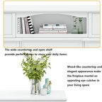 Cheminée électrique BOSSIN 43 avec manteau, insert de cheminée électrique de 58 cm (23 pouces), meuble TV autoportant avec foyer en bois