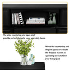 Cheminée électrique BOSSIN 43 avec manteau, insert de cheminée électrique de 58 cm (23 pouces), meuble TV autoportant avec foyer en bois