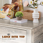 Meuble pour cage de 112 cm (44 pouces) BOSSIN, niche en bois avec table d'appoint et tiroirs de rangement, niche décorative pour animaux de compagnie