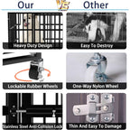 Cage de transport BOSSIN 48/38 pouces ultra-résistante et indestructible, avec roues verrouillables et système anti-évasion