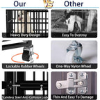 Cage de transport BOSSIN 48/38 pouces ultra-résistante et indestructible, avec roues verrouillables et système anti-évasion