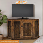 Meuble d'angle pour chien BOSSIN, niche en bois de 44/52 pouces avec filet, niche décorative en bois pour l'intérieur