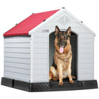 Niche pour chien BOSSIN en plastique pour chiens de petite et grande taille, niche isolée pour chiots d'intérieur et d'extérieur avec plancher surélevé