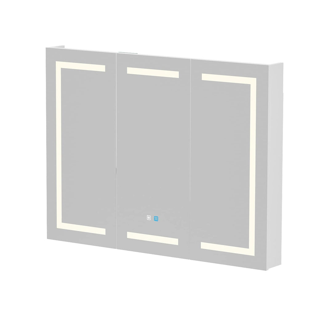 Armoire à pharmacie murale blanche avec miroir LED antibuée 6000K