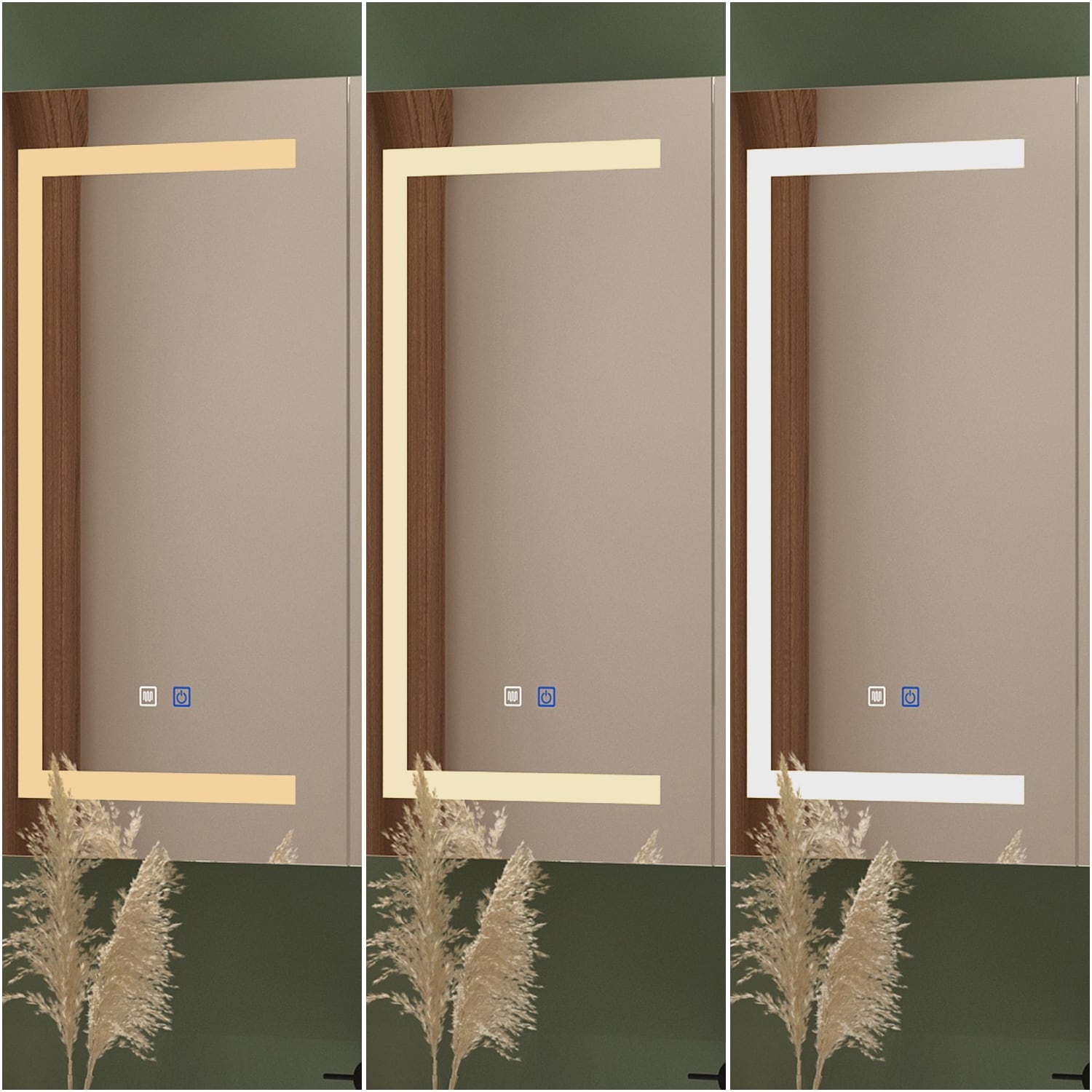 Armoire à pharmacie murale blanche avec miroir LED antibuée 6000K