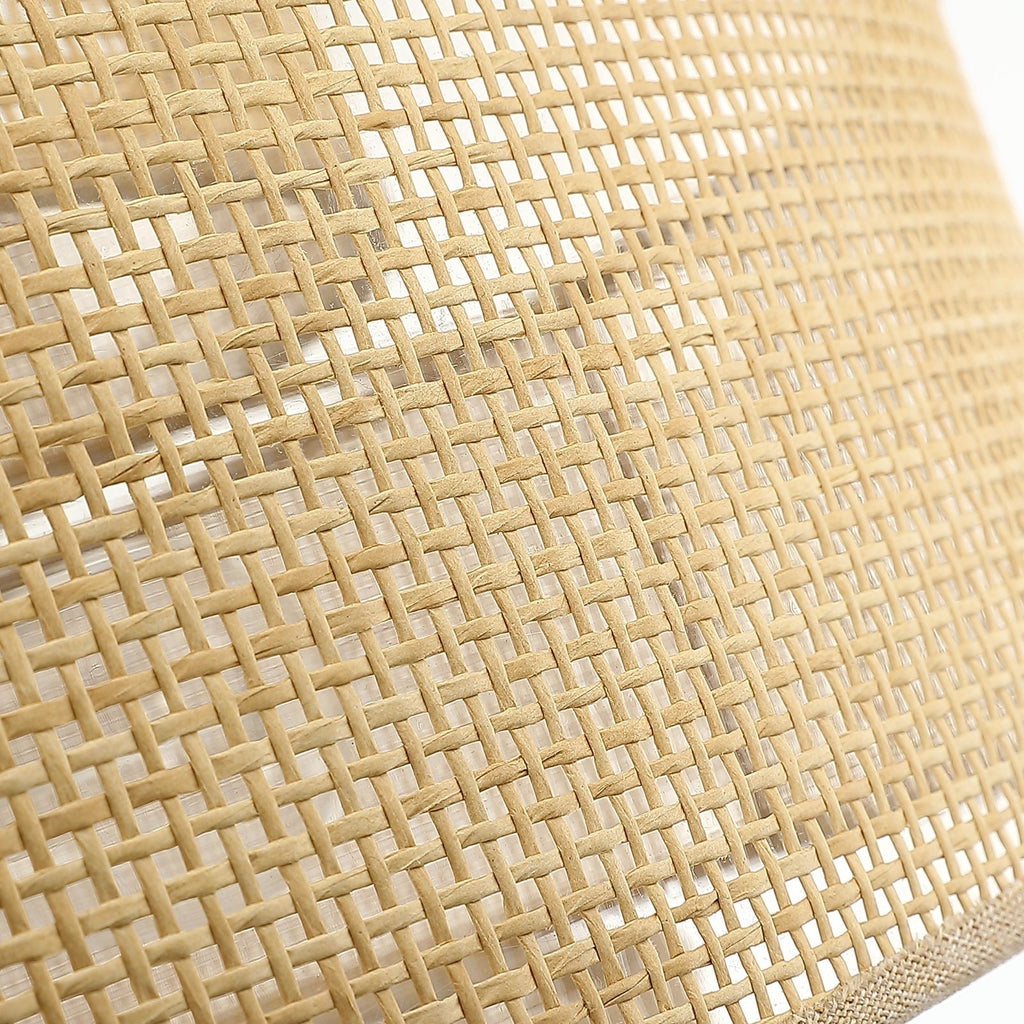 Lustre tambour côtier noir Bayou à 5 lumières avec double abat-jour en rotin - 61 cm (24 po) de large