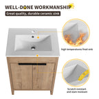 Meuble-lavabo Beingnext 24/30/36 avec vasque, meuble-lavabo autoportant avec porte à fermeture douce et étagère réglable