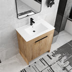 Meuble-lavabo Beingnext 24/30/36 avec vasque, meuble-lavabo autoportant avec porte à fermeture douce et étagère réglable
