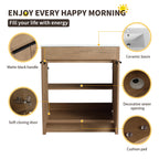 Meuble-lavabo Beingnext 24/30/36 avec vasque, meuble-lavabo autoportant avec porte à fermeture douce et étagère réglable