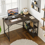 Small L Shaped Desk with Storage Shelves Corner Computer Desk