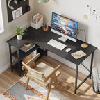 Small L Shaped Desk with Storage Shelves Corner Computer Desk