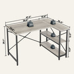 Small L Shaped Desk with Storage Shelves Corner Computer Desk