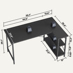 Small L Shaped Desk with Storage Shelves Corner Computer Desk