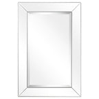Miroir mural rectangulaire biseauté transparent HD pour salle de bain, coiffeuse, chambre, 3 tailles