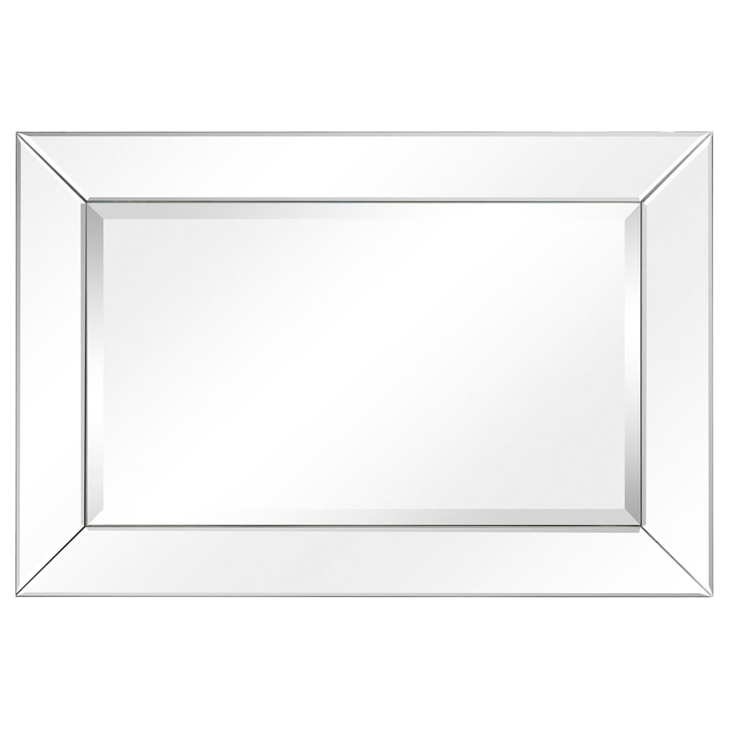 Miroir mural rectangulaire biseauté transparent HD pour salle de bain, coiffeuse, chambre, 3 tailles