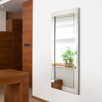 Miroir mural rectangulaire biseauté transparent HD pour salle de bain, coiffeuse, chambre, 3 tailles