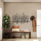 Décoration murale Champ d'arbres en métal noir