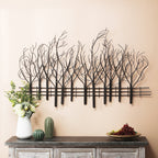 Décoration murale Champ d'arbres en métal noir