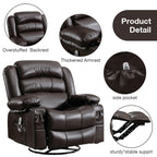 Black Swivel Rocker Recliner with Heat, Massage & USB Ports