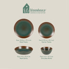 Service de table Bloomhouse Palermo Sun 16 pièces en grès à double bol et émail réactif