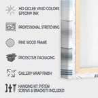 Bord de mer bleu avec coucher de soleil lointain - Tableau sur toile bord de mer