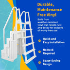 Marchepied de piscine Blue Wave Easy Pool avec échelle extérieure pour piscines hors sol - 82,5 cm L x 142 cm P x 206 cm H