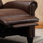 Genuine Leather Push Back Recliner Chair with Comfortable Arms and Back