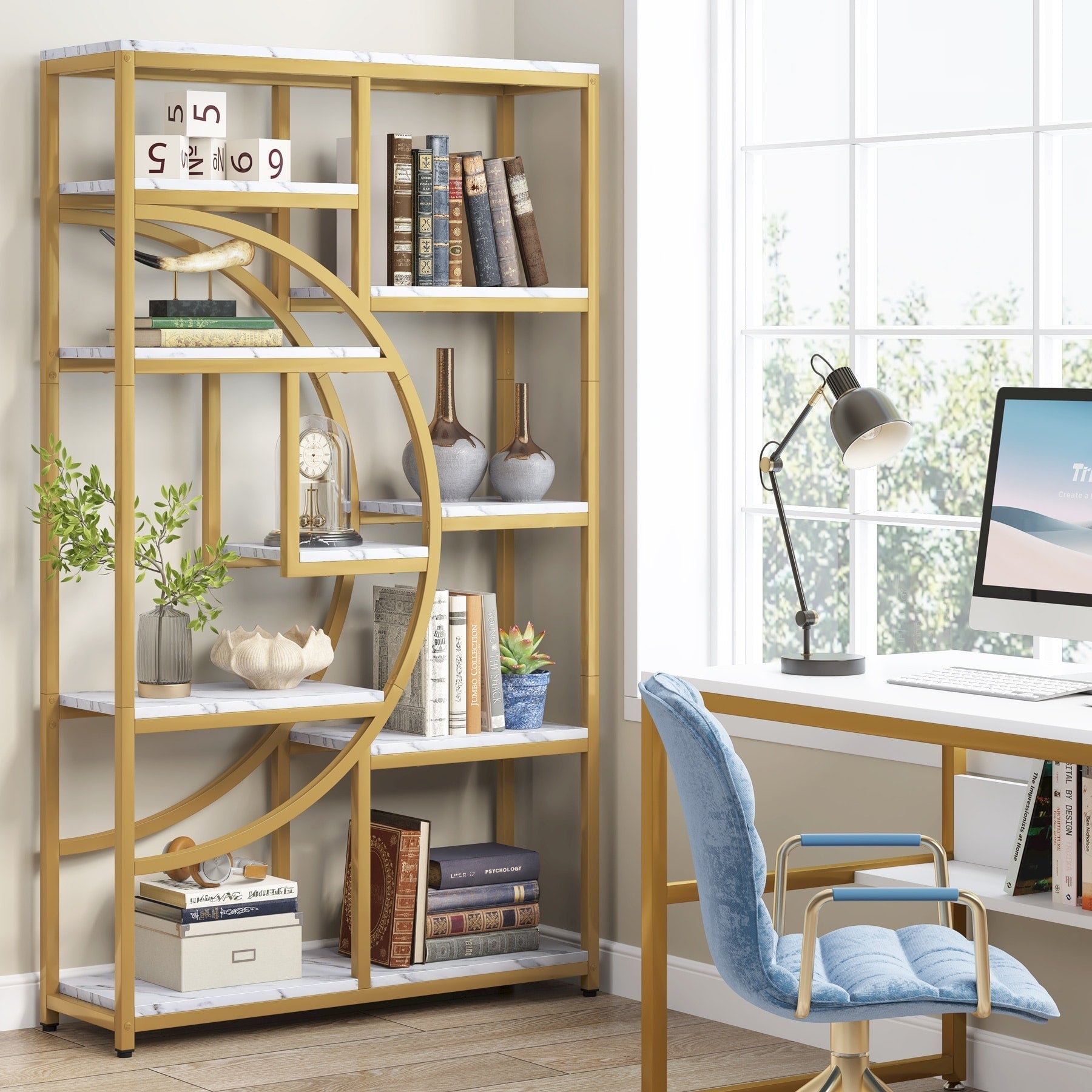 Étagère industrielle à 5 niveaux pour chambre, salon, bureau à domicile