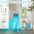 Climatiseurs portables 3-en-1 Bossin 8000 BTU (Ashrae), 5000 BTU (SACC) avec télécommande, climatiseur portable silencieux pour pièce - 880 V