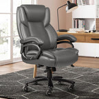 Fauteuil de bureau Bossin pour grandes et moyennes tailles, support lombaire réglable jusqu'à 227 kg, fauteuil ergonomique avec dossier haut en cuir PU pour ordinateur