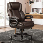 Fauteuil de bureau Bossin pour grandes et moyennes tailles, support lombaire réglable jusqu'à 227 kg, fauteuil ergonomique avec dossier haut en cuir PU pour ordinateur