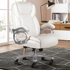 Fauteuil de bureau Bossin pour grandes et moyennes tailles, support lombaire réglable jusqu'à 227 kg, fauteuil ergonomique avec dossier haut en cuir PU pour ordinateur