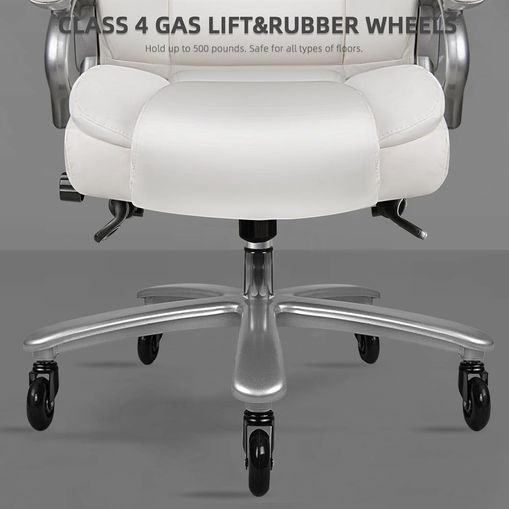 Fauteuil de bureau Bossin pour grandes et moyennes tailles, support lombaire réglable jusqu'à 227 kg, fauteuil ergonomique avec dossier haut en cuir PU pour ordinateur