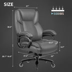 Fauteuil de bureau Bossin pour grandes et moyennes tailles, support lombaire réglable jusqu'à 227 kg, fauteuil ergonomique avec dossier haut en cuir PU pour ordinateur
