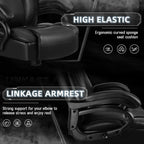 Fauteuil de bureau Bossin pour grandes et moyennes tailles, support lombaire réglable jusqu'à 227 kg, fauteuil ergonomique avec dossier haut en cuir PU pour ordinateur