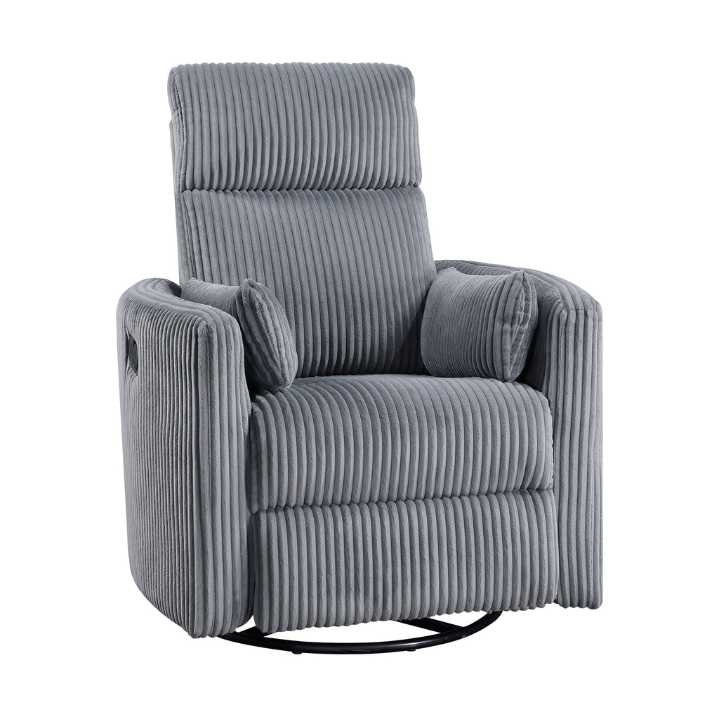 Braidy Corduroy Swivel Glider Manual Reclining Chair
