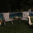 Ensemble de conversation extérieur 3 pièces avec fauteuil à bascule et table d'appoint, le plus confortable qui soit