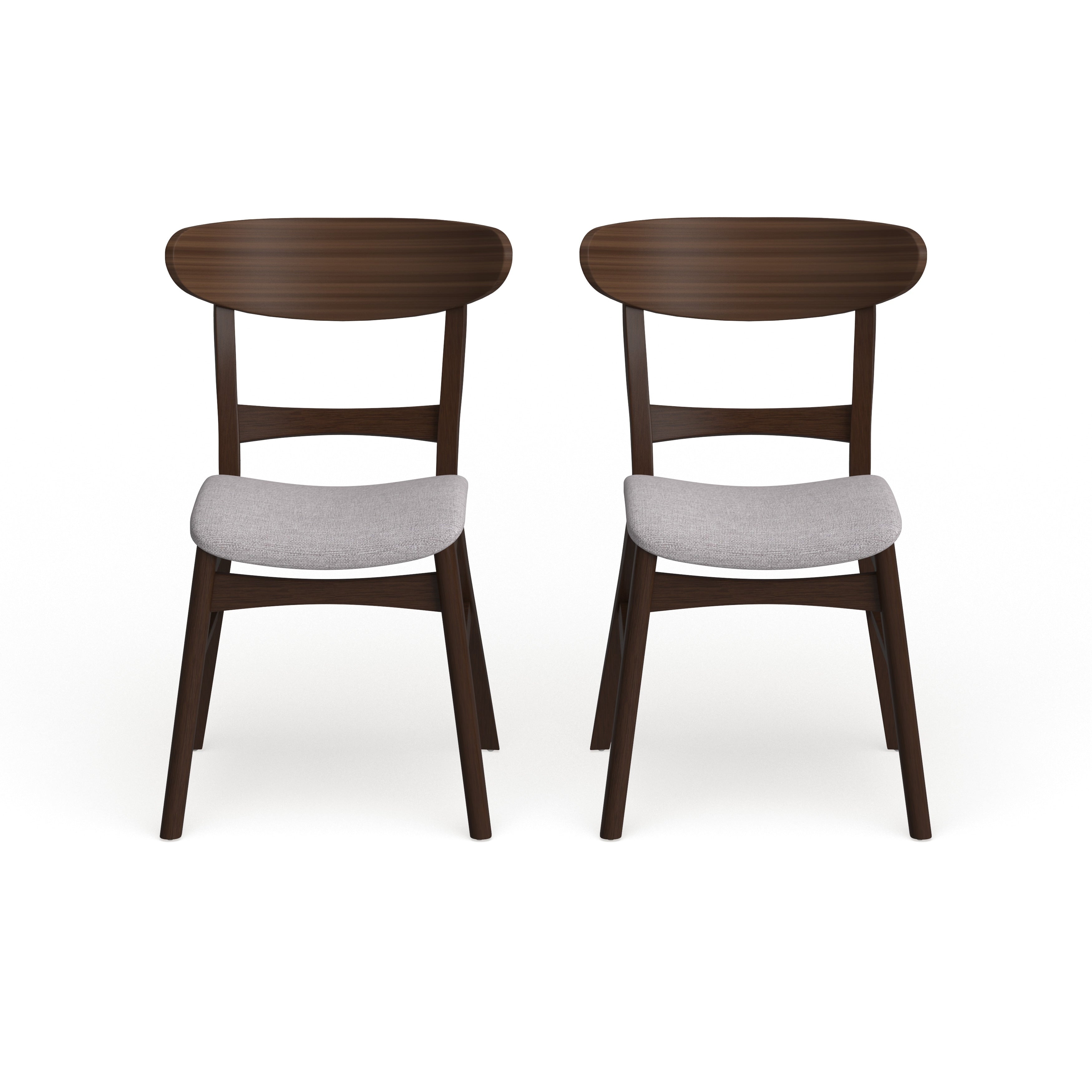 Chaises de salle à manger Abrielle en bois d'hévéa, style moderne du milieu du siècle (lot de 2), par Christopher Knight Home