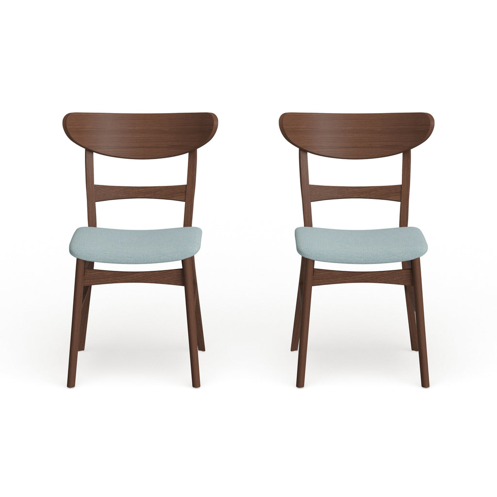 Chaises de salle à manger Abrielle en bois d'hévéa, style moderne du milieu du siècle (lot de 2), par Christopher Knight Home