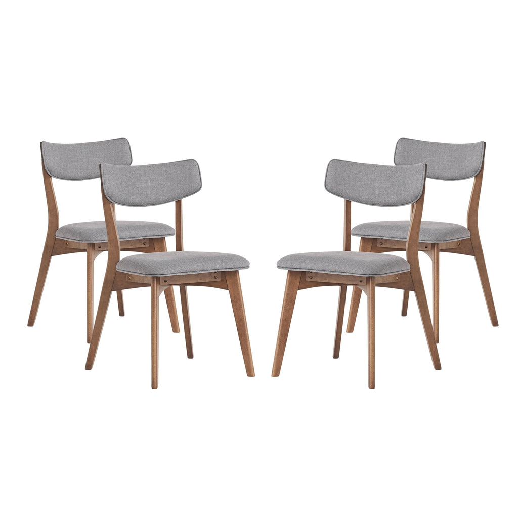 Chaises de salle à manger Chazz en bois d'hévéa rembourrées, style moderne du milieu du siècle (lot de 2 ou 4), par Christopher Knight Home