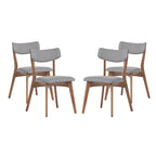 Chaises de salle à manger Chazz en bois d'hévéa rembourrées, style moderne du milieu du siècle (lot de 2 ou 4), par Christopher Knight Home