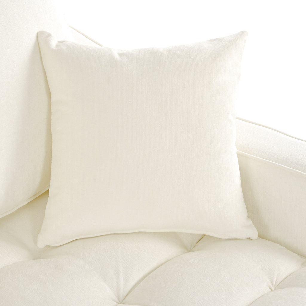 Chenille Chaise Lounge Sofa Bed, Upholstered Sofa Couch with Tufted Backrest and 2 Detachable Pillows for Living Room