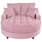 Chenille Chaise Lounge Sofa Bed, Upholstered Sofa Couch with Tufted Backrest and 2 Detachable Pillows for Living Room