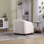 Chenille Swivel Barrel Chair, 360-Degree Comfy Accent Sofa for Living Room, Bedroom, and Study with Removable Cushion